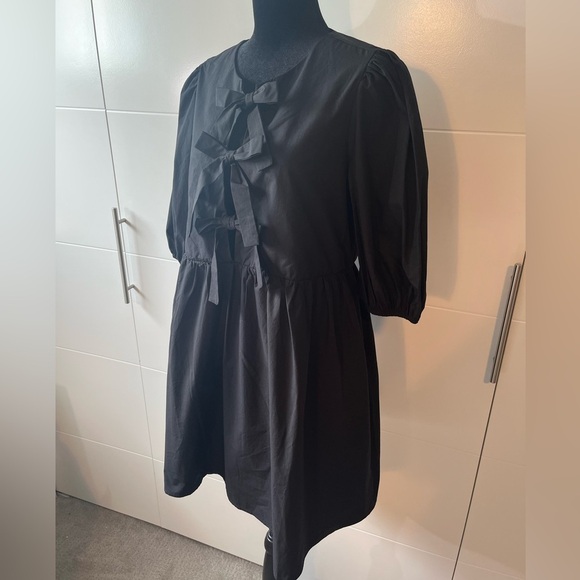 NWT dRA Los Angeles Puff Sleeve Babydoll Dress with Front Ties - Picture 3 of 12